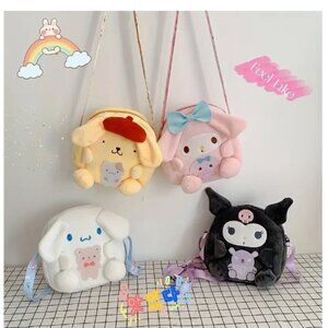 Cute Pen Bag, Melody, Kuromi, Cinnamoroll, PomPom Pen Storage Bag